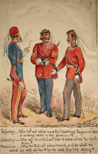 Discusión de infantería, caballería y marines, 1869 de William Masters